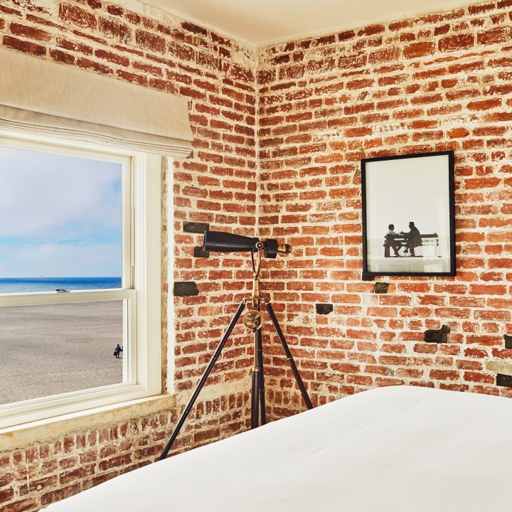 Venice V guest room with telescope and view of the pacific ocean
