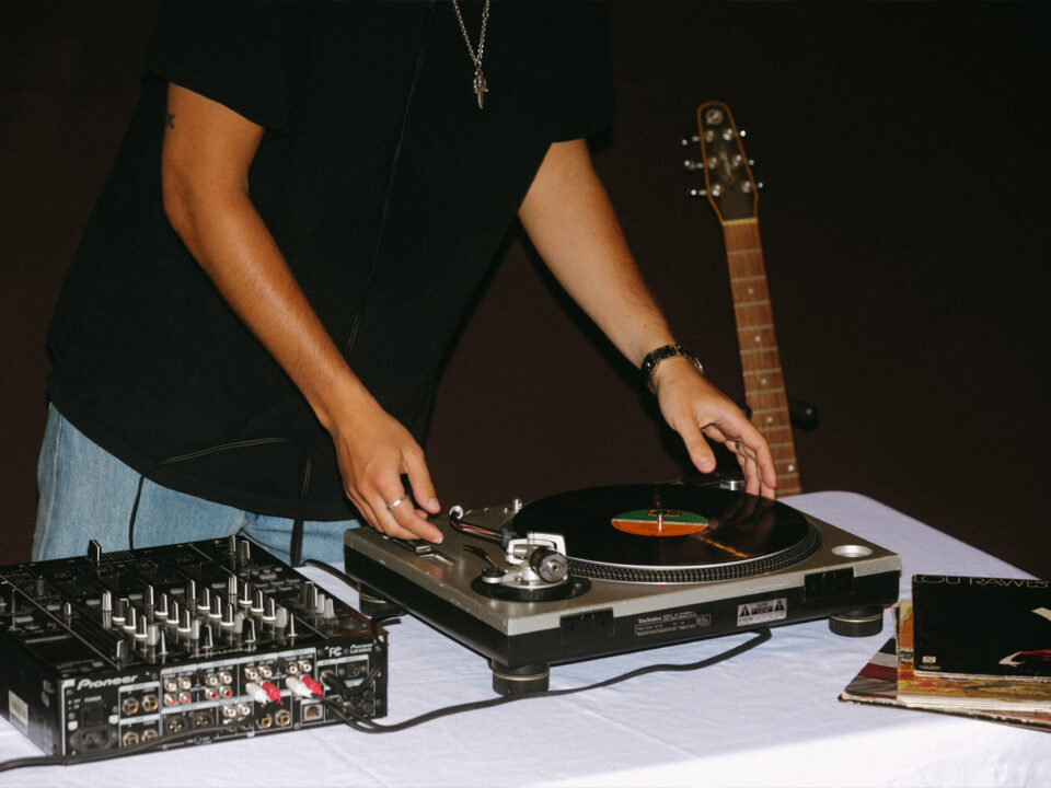 DJ Spinning in basement speakeasy at Venice V